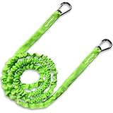 WavesRx AnchorMate Flat Bungee Line | Safely Anchor Your Jet Ski or PWC Near Beach or Sandbar | Stretches from 7' to 14' to Absorb Wake and Surf | Marine Grade Snap Hook and Bag Included.