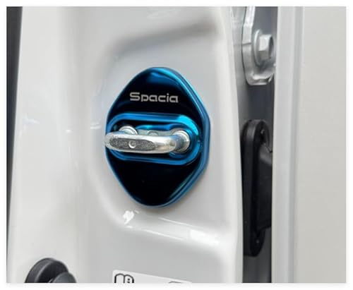 TADOKAPATU スズキ スペーシア カスタム MK53S 専用 ストライカー カバー ドアロック カバー メッキ アクセサリー 内装 パーツ Spacia Custom ステンレス 4PCS 取り付け簡単【ブルー】SP-MGL