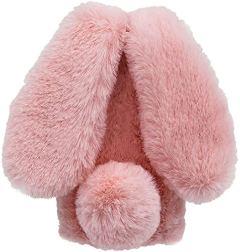 Dusgixar Cover per Huawei P8 Lite 2017, Carino Orecchie da Coniglio 3D Morbide Palle di Pelo Pelose Caldo Pelliccia Sintetica Peluche Soffice Flessibile TPU Paraurti Custodia Protettiva (Rosa)