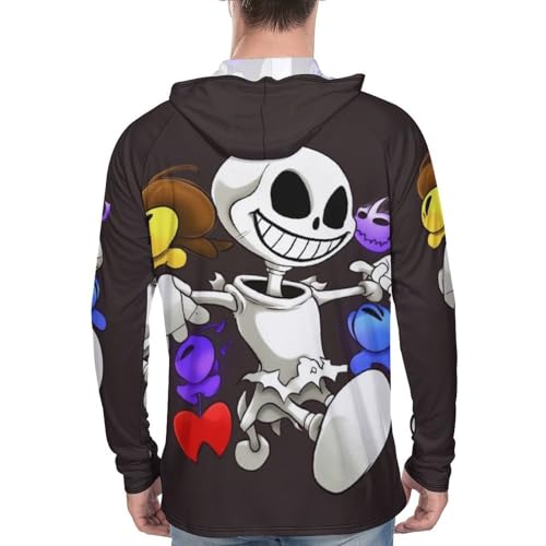 Mens UPF 50+ Sun Protection Hoodie Rash Guard Long Sleeve Sun Shirt Hiking Undertail Fishing Hoodie-3