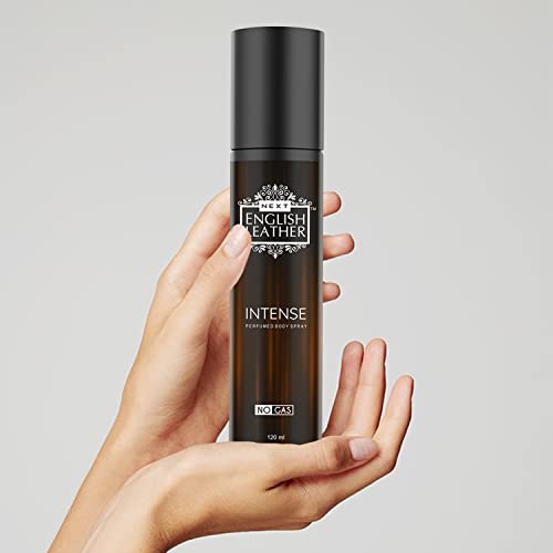 Image of Next Care English Leather Intense No Gas Deodorant Body Spray for Men & Women | Woody Oud Fragrance Perfume Spray | Long Lasting Deo | Travel Friendly Perfumed Body Spray | Pack of 2 (120 ml Each)