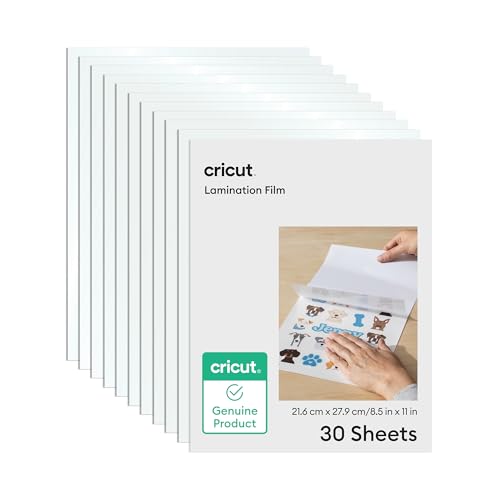 Cricut Lamination Film - 8.5 in x 11 in (30 Count) - 15 Holographic + 15 Transparent Laminate Sheets - Adds a Protective UV-Resistant Finish to Stickers Scrapbooks Decals Cards & More