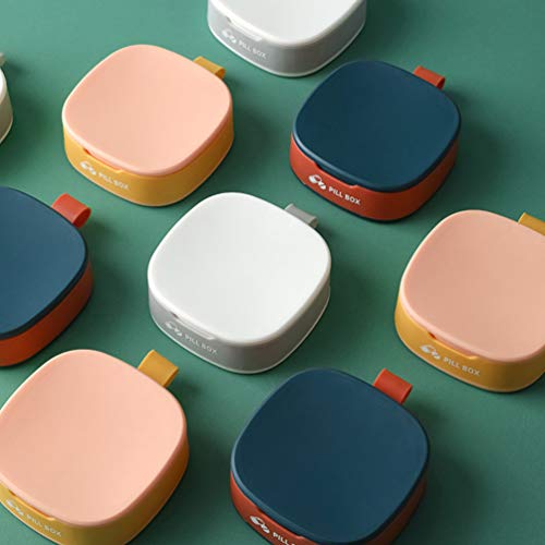 Toyvian Mini organizador de comprimidos, 4 compartimentos, caixa de remédios para viagem, caixa de c