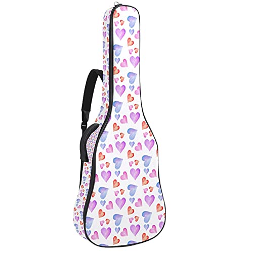 Housse guitare acoustique 106 cm aquarelle colorée rembourrée