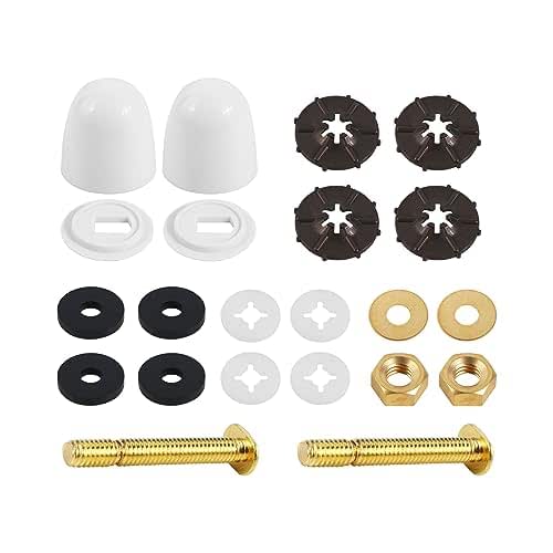 Toilet Bolts and Caps Set, Universal Solid Brass Toilet Bolts