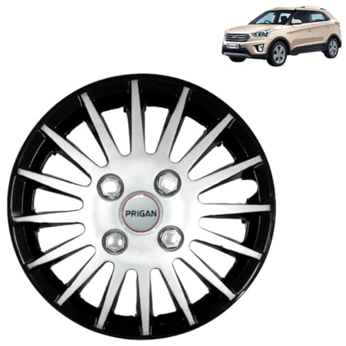 Image of Prigan Creta Black Silver Wheel Cover 16 inch for Hyundai Creta (Set of 4 Pcs) (Press Fitting) Model- Camry DC 16