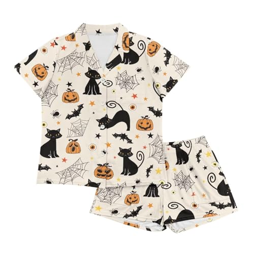 Image of Women's Short Sleeve Sleepwear Pajamas Nightwear with Pockets | skin-friendly breathable material resists pilling fading and deformation after repeated washing