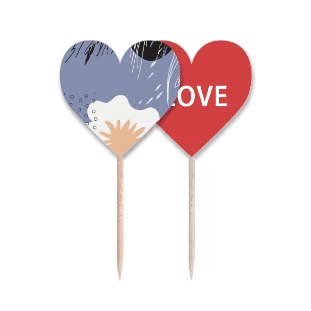 Cure-dents en forme de drapeau blanc et violet Love Heart pour cocktail et apéritif