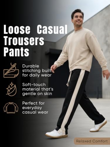 Image of GRECIILOOKS Men's Loose Mid Rise Casual Trousers Pants | Regular | Sports Stylish Track Pant | Sweatpants (Available in Plus Size)