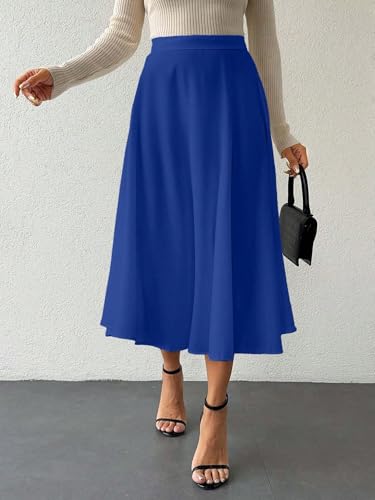 Elegant Solid Color Skirt Summer Basic Women's Summer Casual Vinage Skirt3