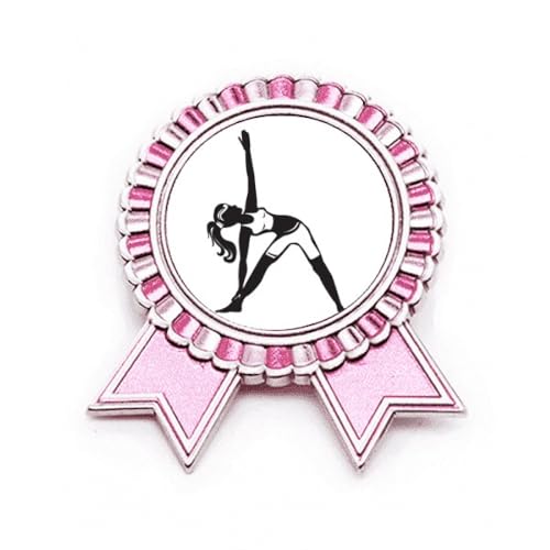 Broche rose de yoga pour fille cadeau idéal en métal taille M