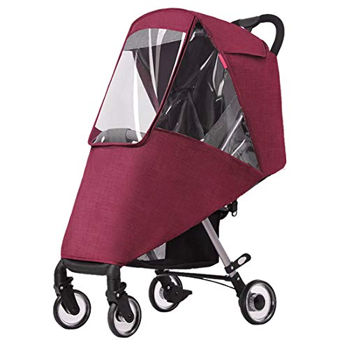ZUQ Habillage Pluie pour Poussette Universelle Transparente Imperméable à la Poussière Coupe-Vent Shield avec Les Trous de Ventilation rouge Cover