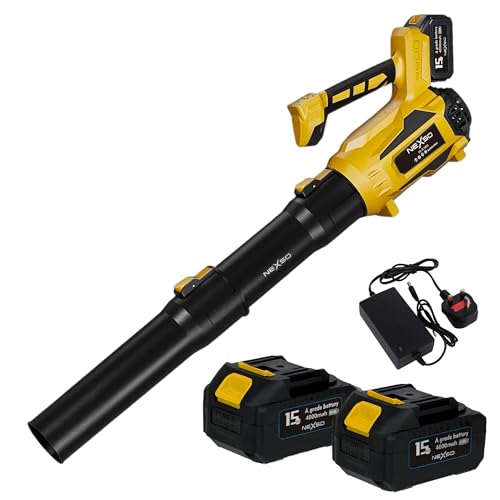 Nexso Cordless Air Blower Powerful 320CFM & 150MPH | Compressed Air Duster | Includes 2× 4000mAh Batteries & Charger | 5-Speed Adjustable, Lightweight, Ergonomic, Powerful for Yard, Car & Workshop
