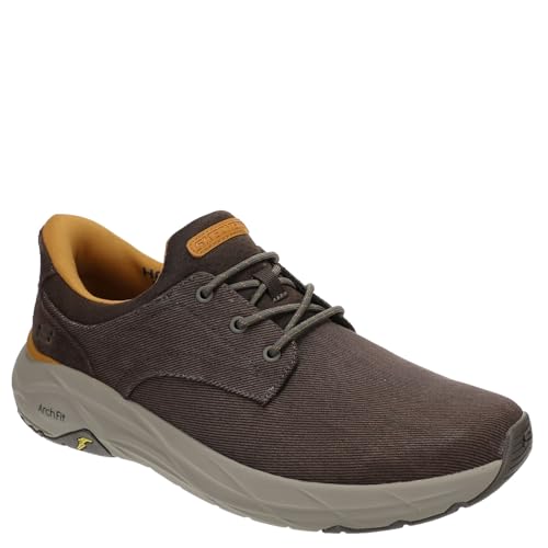 Image of Skechers Men's USA Arch Fit Maverick - Wolfe Round Toe Canvas Bungee Lace Slip-Ins