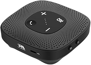 CA Essential Speakerphone SP-2000 - USB and Bluetooth Speakerphone, Clear Sound, 360 Degree Noise Cancelling Microphone with 3m Range, 66 Ft BT Wireless Range, by Cyber Acoustics