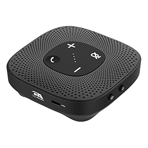 Cyber Acoustics Conference Speakerphone (SP-2000) – USB and Bluetooth, Advanced DSP with 360 Degree Noise Cancelling Microphone with 3m Range, 66 Ft BT Wireless Range