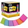 Post-it Super Sticky Notes, Assorted Bright Colors, 3x3 in, 15 Pads/Pack, 45 Sheets/Pad, 2X The Sticking Power, Recyclable, Multi-Color