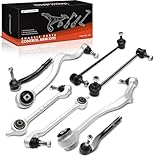 A-Premium Set of 8, Front Lower Forward Rearward Control Arm, Sway Bar Link, Outer Tie Rod End, Compatible with BMW E39 Series 530i 2001-2003, 528i 1997-2000, 525i 2001-2003