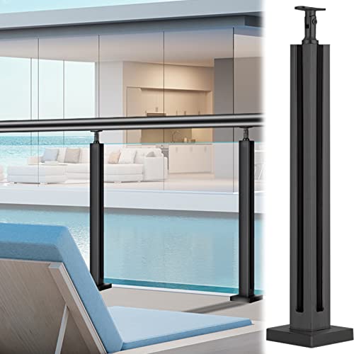 Poteau de garde-corps en métal robuste avec cache-base pour balcon - 2