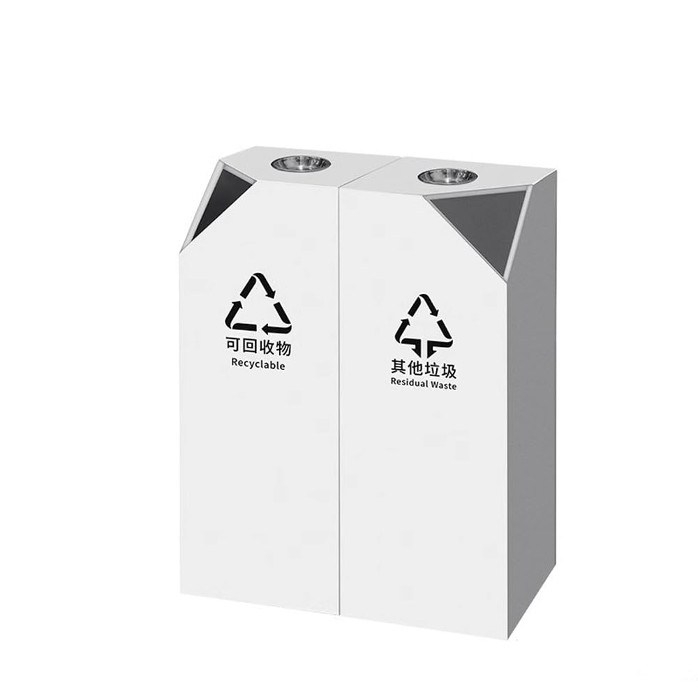 Poubelle extérieure avec cendrier vertical pour immeuble de bureaux