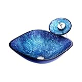 Photo Gallery lwx lavello artistico in vetro temperato - lavabo quadrato fondo tondo, lavabo artistico colorato, lavabo e rubinetto combinati, lavabo da appoggio mobile,blue b Photo Gallery lwx lavello artistico in vetro temperato - lavabo quadrato fondo tondo, lavabo artistico colorato, lavabo e rubinetto combinati, lavabo da appoggio mobile,blue b