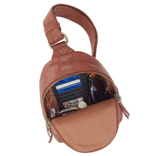 Image of HOBO Fern Leather Hands-Free Sling Bag with Adjustable Strap, Fashionable Style, Room for Wallets and Essentials