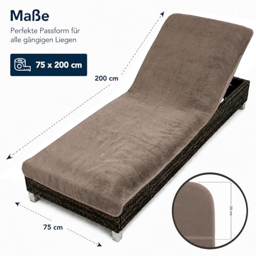 Housse de chaise longue en éponge 100% coton marron de qualité supérieure