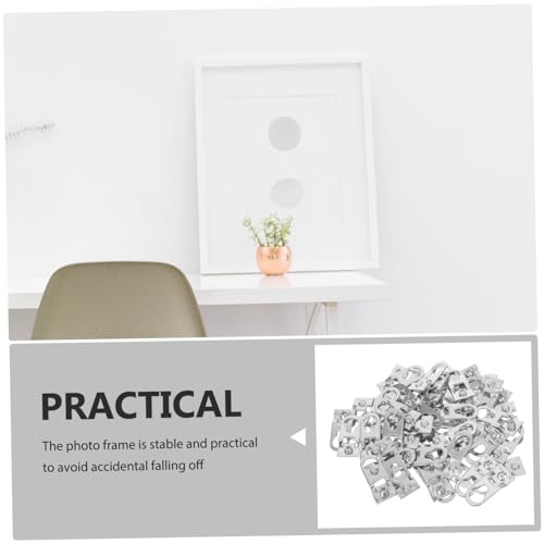 Image of Angoily 50pcs Thickened Aluminum Alloy Picture Frame Hangers Durable Hooks for Secure Hanging of Frames Posters and Mirrors Versatile Metal Hardware Accessories