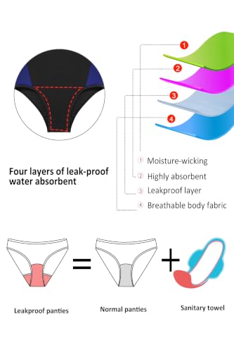 Image of Beautikini Period Swimwear One Piece Sporty Racerback Color Block Swimsuit