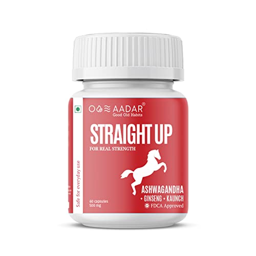 AADAR Straight Up Capsule | Real Strength, Energy, Performance Booster for Men | Ayurvedic, Natural Herbs | Ashwagandha, Ginseng, Kaunch – 60 capsules AADAR Straight Up Capsule | Real Strength, Energy, Performance Booster for Men | Ayurvedic, Natural Herbs | Ashwagandha, Ginseng, Kaunch – 60 capsules