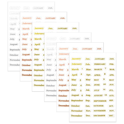 AxeWoodz 6 Sheets Foil Monthly Tab Stickers Colorful Monthly Planner Stickers 12 Months Label Sticker Waterproof Index Sticker