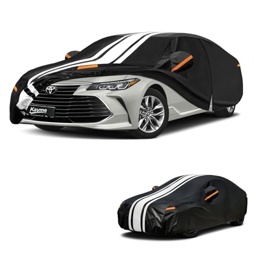 Image of Kayme Waterproof Car Cover for Toyota Avalon (1994-2022) Heavy Duty | Gift with Tape /Towel /Bag, Outdoor Full Exterior Cover Rain Snow Sun UV Protection, Soft Cotton Inner Protect Vehicle Paint