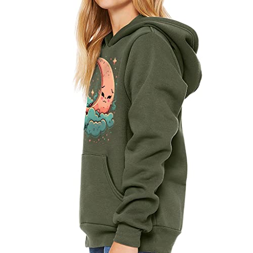 Crescent Moon Kids' Sponge Fleece Hoodie - Kawaii Kids' Hoodie2