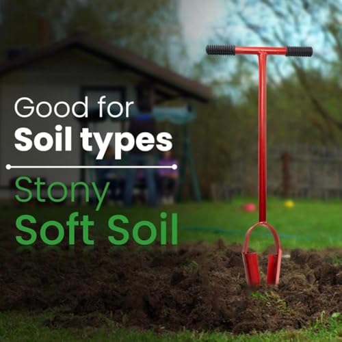 Image of Post Hole Hand Burma Borer Auger | Tool 4 Inch Manual Soil Drill for Planting Trees Fence Posts Gardening Digging Tool Durable Easy Use