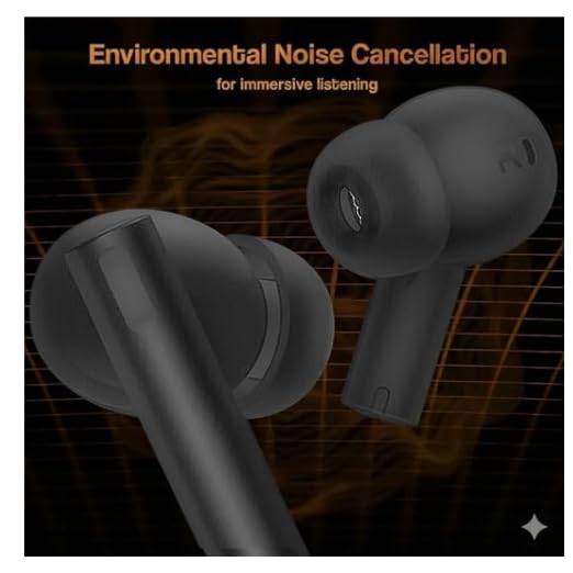 Image of Compatible with Realme Buds Air 6 Bluetooth TWS Earbuds with Active Noise Cancellation, Balanced Sound and Comfort (Black)