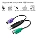 HuaLiSiJi PS2 to USB Adapter USB to PS2 Keyboard and Mouse Adapter, PS2 to USB Cable Built-in Chip No Need to Drive Plug and Play (Black)