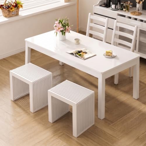 Image of APRTAT Bamboo Dining Bench 17 Inch Indoor Wooden Shoe Benches for Entryway | Entryway Shoe Rack Bench.,Solid Bamboo Benches,for Living Room, Hallway, Bedroom, Bathroom,Easy Assemble,Slatted Design,