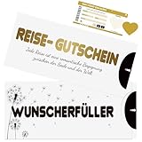 Lemicin Reise Geschenk Flugticket Bordkarte Verpacken mit Rubbelaufkleber Wunscherfüller Briefumschlag für Geburtstagsgeschenke Weihnachtsgeschenke