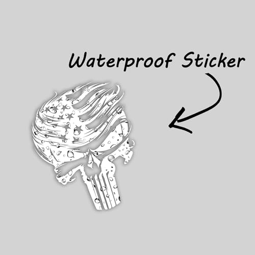 Image of eDesign Trumpisher Skull American Flag - 4 Inches Stickers for Car Truck Van Window Bumper Laptop Tablet Cup Tumbler Water Bottle and Any Smooth Surface 2-Pack