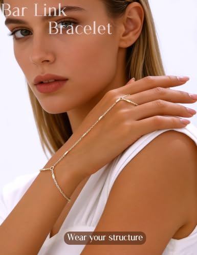 4 Pcs Gold Hand Chain Bracelets DROPS TO (Color: gold-hand chain bracelet SET ONLY) - image 9
