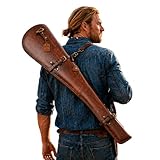 Hulara_ Western Genuine Leather Rifle Scabbard Hand Tooled...