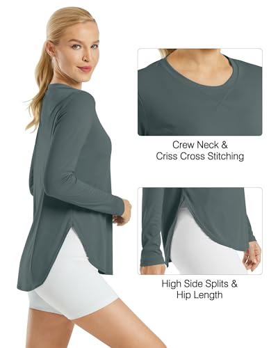 Image of G4Free Lightbreeze Womens UPF 50+ Long Sleeve Workout Tops Quick Dry UV Sun Shirt Running Gym Hiking Yoga Casual Lightweight