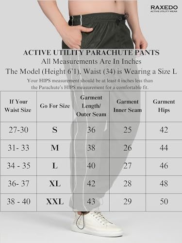 Image of Men's Water-Resistant Parachute Pants | Mens Bottom Wear | Cargo Pants for Men | Korean Pants for Man | Baggy Trackpants | Lightweight Multi-Pocket Utility Fit - Freedom to Move & All-Day Comfort