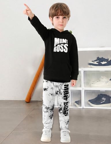 Von kilizo Toddler Baby Boy Clothes Fall Outfits Cute FashionsHoodie Sweatsuit Top+Tie-Dye Pants 2PCS Set4