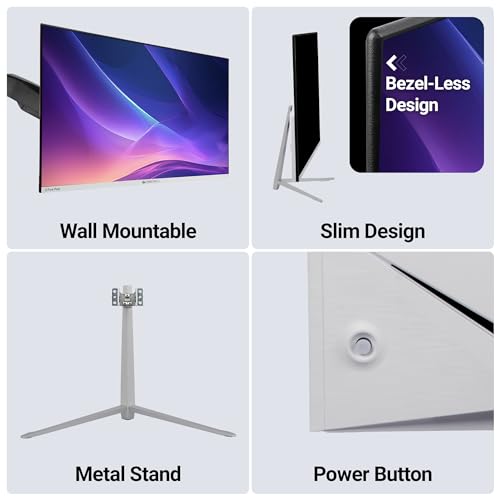 Image of ZEBRONICS A27FHD LED Monitor, 27 inch (68.58cm), 250 nits, 75hz, Slim Design, FHD, 1080p, Wall Mountable, VGA, HDMI, Ultra Slim Bezel, Metal Stand, Built-in Speakers, Widescreen Monitor