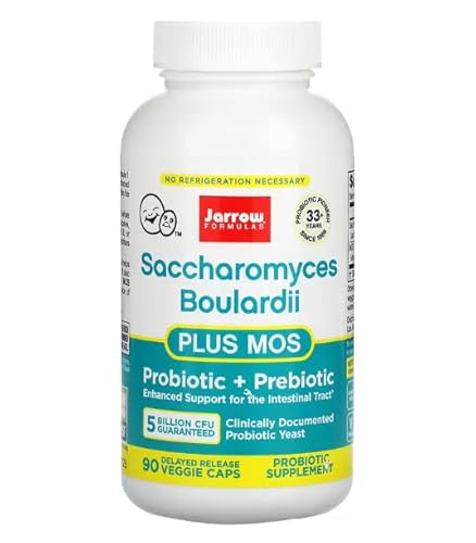 Jarrow Formulas, Saccharomyces boulardii plus MOS, 250mg, Hochdosiert, 90 vegane Kapseln, Laborgeprüft, Glutenfrei, Vegetarisch, Sojafrei, Ohne Gentechnik Cover