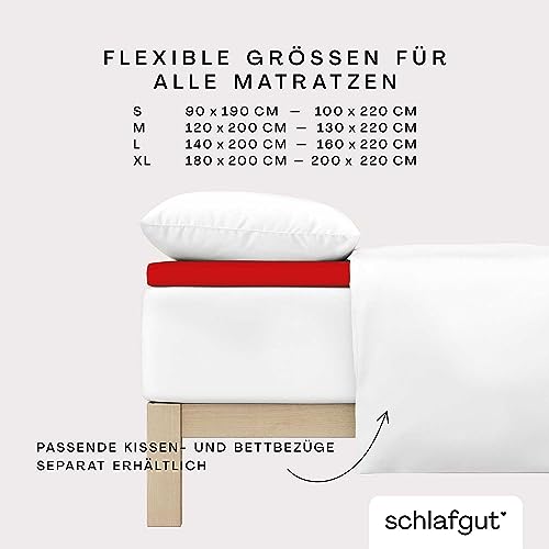 schlafgut Pure Topper Spannbettlaken 140x200 cm Bio-Baumwolle, Red Deep – Ansicht 4