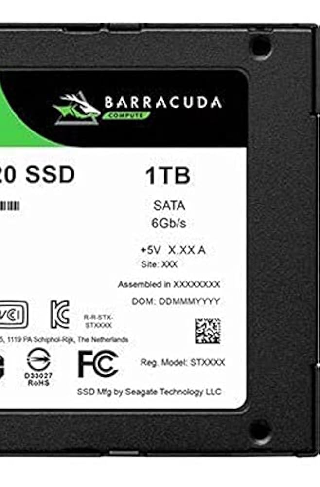 SEAGATE - SEAGATE製　2.5インチ SSD 1TB　BarraCuda 120 SSD ZA1000CM1A003　ブラック Seagate 1TB 2,5