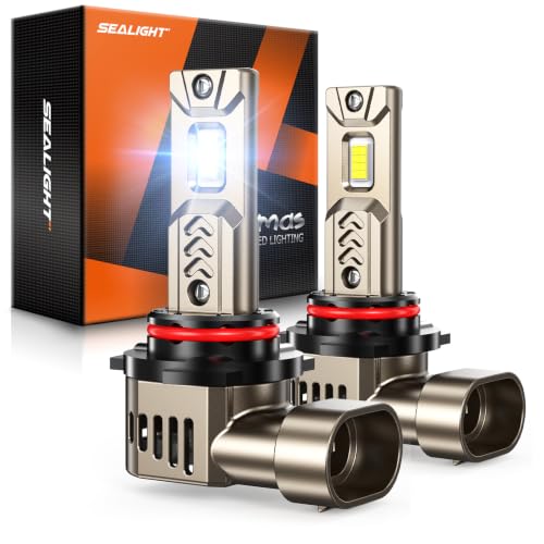 SEALIGHT 2026 New 9005 LED Light Bulbs HB3 Driving Bulb 45 000LM Super Bright 6500K Cool White Real 1:1 Stock Size Easy Plug-N-Play IP68 Waterproof 70000Hrs+ Lifespan Pack of 2