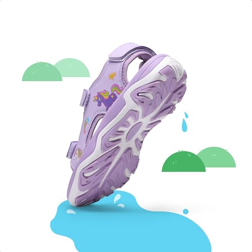 Image of DREAM PAIRS Boys Girls Summer Sandals | Outdoor Athletic Kids Sport Water Shoes Anti-slip Toddler Lightweight Comfortable Cute Cartoon Quick-drying